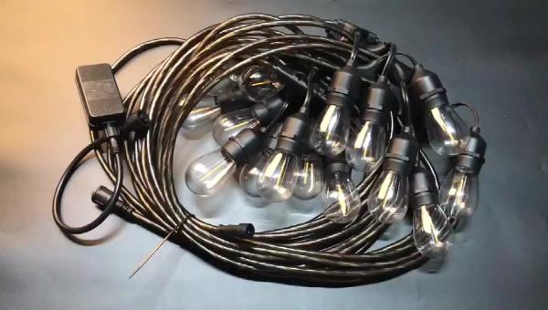 Flash Light Cable S14 String Lights Waterproof E27 Warm LED Retro Edison Filament Bulb Outdoor Street Garden Patio Holiday Light