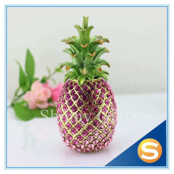 Shinny Gifts Shiny Diamond Pineapple Shape Trinket Box Full Diamond Gift Box