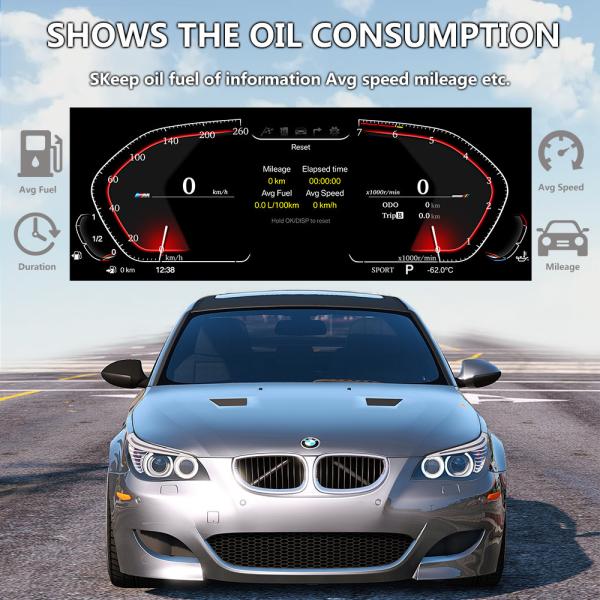 Viknav For BMW 5Series E60 E61 E63 E64 (2004-2009) 12.3 inch Digital Dashboard LCD Speedometer Vehicle Display Panel