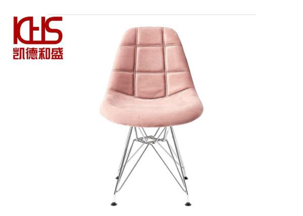 Hotel Restaurant Scandinavian Kitchen Chairs Metal Frame Lounge Chair With Cushion