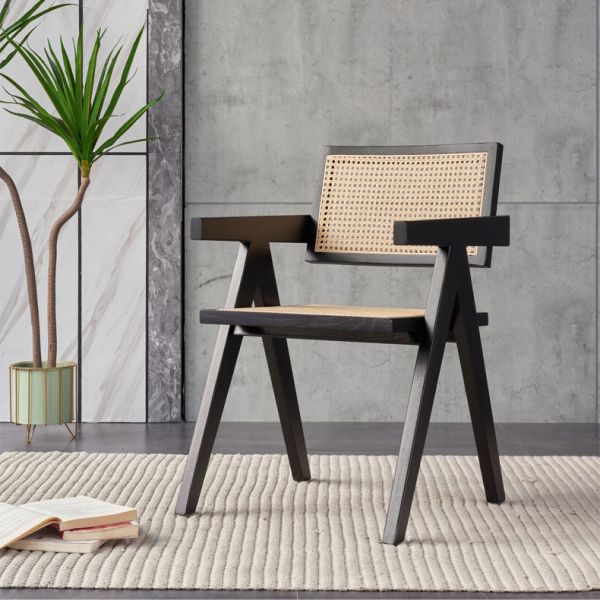 Nordic Classic Solid Wooden Chair Home Interior Dining Room  Restaurant Rattan Dining Chairs