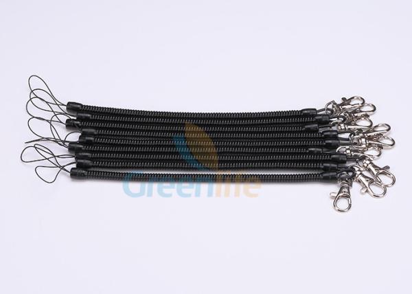 Slim TPU Tubing Plastic Coil Lanyard , Spiral Spring Coil Lanyard On Key Chains