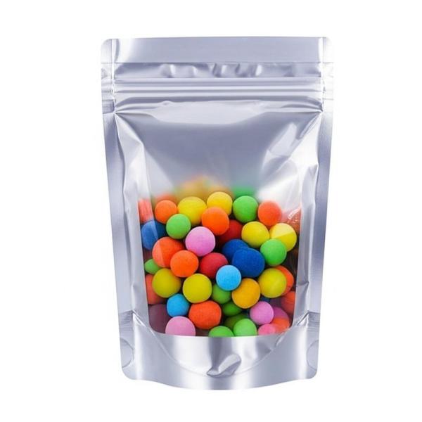 High-Gloss Stand Up Display Pouches For Toys Packaging With Clear Window Featuring Eco-Friendly And Biodegradable.