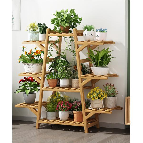Plants Stand in Door Flower Pot Shelves Multi Tiers Wood Indoor and Outdoor Decoration Estante de flores