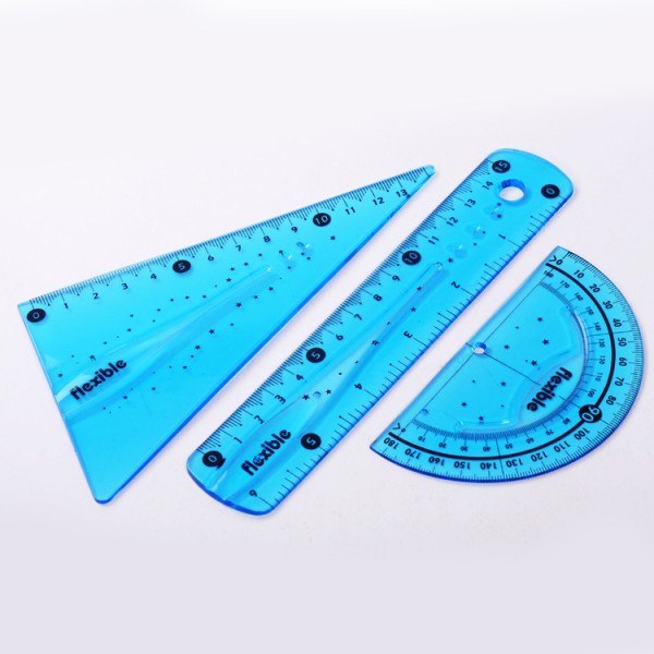 hot selling fashion twist it 15cm clear pvc 3pcs flexible ruler set