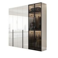 2024 Armario de vidrio moderno y simple de alta gama de diseño personalizado Armario de dormitorio Ropa Armario