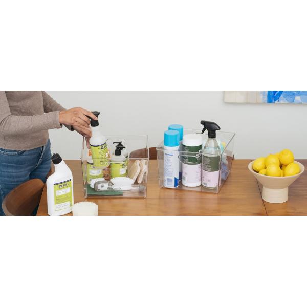 Clear Plastic Storage Bins – XL Pack Perfect For Kitchen,Fridge, Pantry Organization, Cabinet Organizers