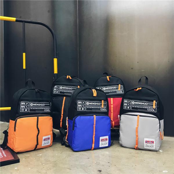 summer new Korean style letter printed backpack casual fashion contrast men's and women's outdoor backpacks