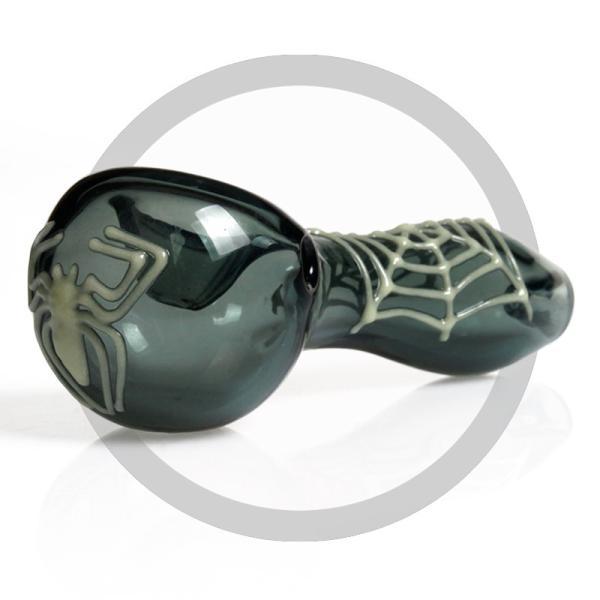 Spider Web Glass Smoking Pipe Mixed Color With Night Luminous Design