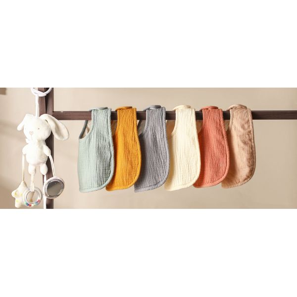 6-Pack Muslin Baby Bibs with Soft Plush Dots for Unisex Boys Girls