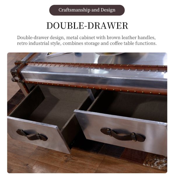 Nidea #8616 Vintage Industrial Retro for Trunk Aluminum Handmade Durable Lounge Coffee Table Living Room Home Furniture