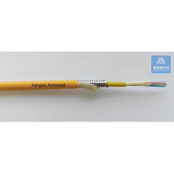 Cable de fibra blindada en espiral de 6 núcleos de modo único de 6,5 mm de color naranja PVC resistente a roedores FTTH