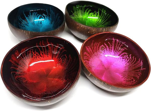 Height 4.5-6.5cm Reusable and Washable Decorative Bowl Lacquered Organic Coconut Bowls