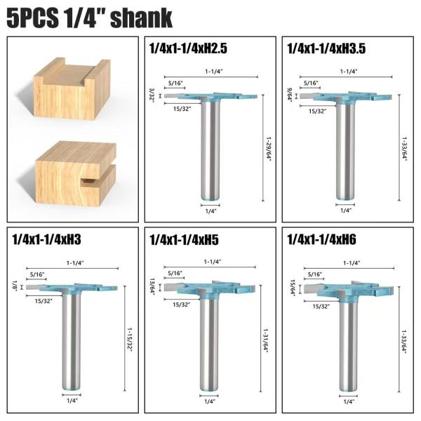 4 Blade Cnc Engraving Bits T Type Slot Bit Milling Cutter 6mm 1/4 Shank Cleaning