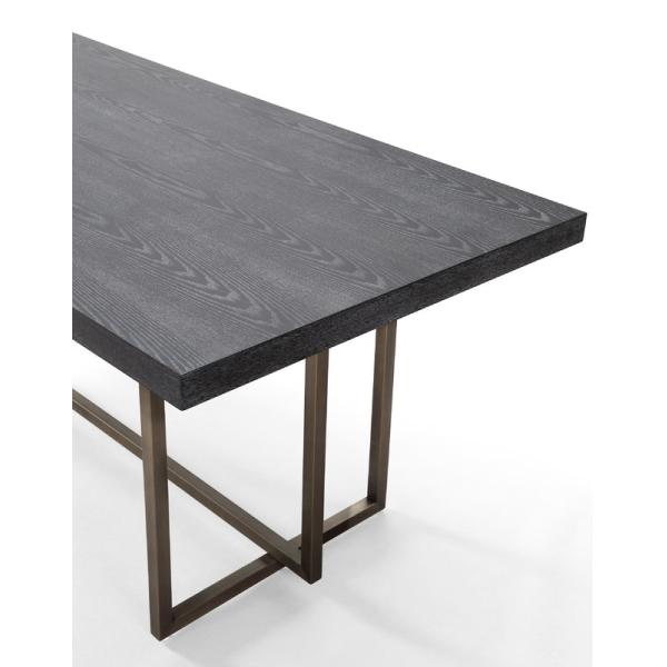 Metal Legs 68kgs 900mm Modern Black Dining Table