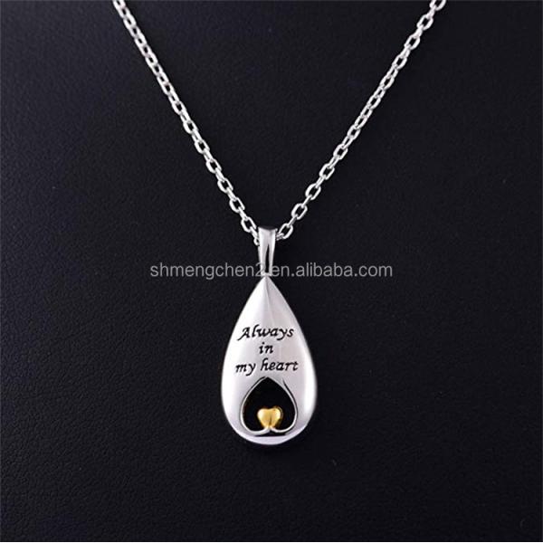 Jewelry Type Pendants or Charms 925 Sterling Silver Waterdrop Cremation Pendant