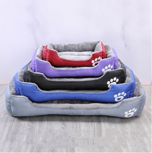 28 Inch Machine Washed Pet Calming Beds Soft Luxury Square Plush Dog Sofa