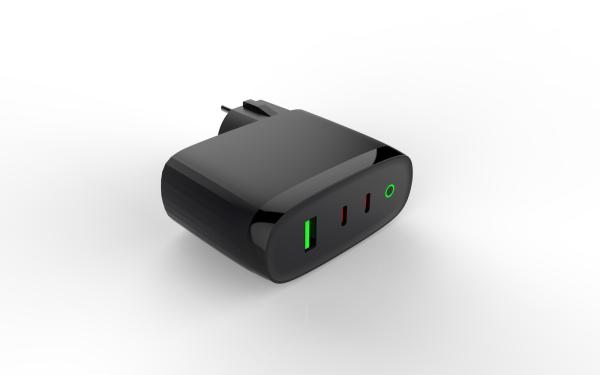 Wholesale High Quality Portable 3 USB Ports 120W GaN Phone Travel Quick Wall Charger