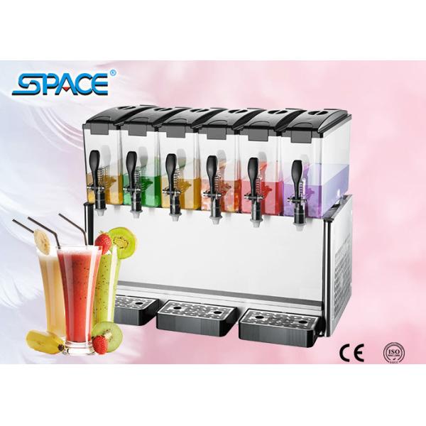 Fast Cooling Six Tank Juice Dispenser Machine , Electric Beverage Dispenser