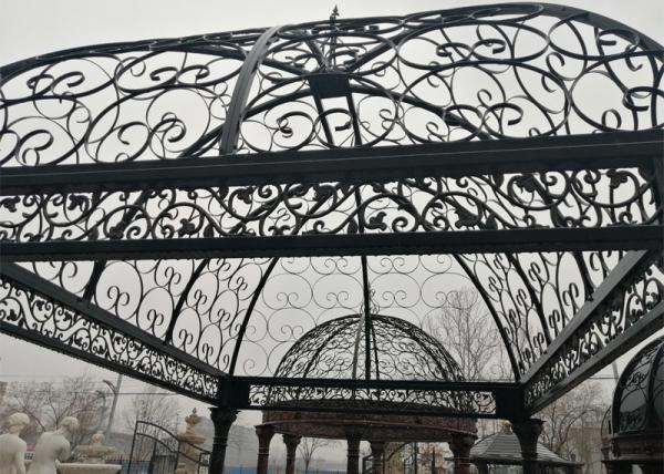 BLVE Cast Iron Gazebo Large Garden Pavilion Antique Decorative Outdoor