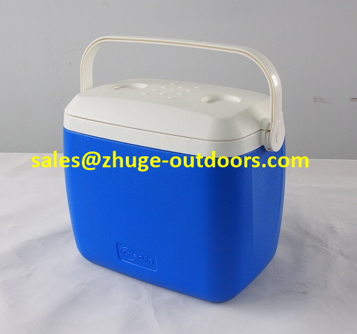 Hot Sale 28 Liter PU Insulation Blue Plastic Ice Cooler Box