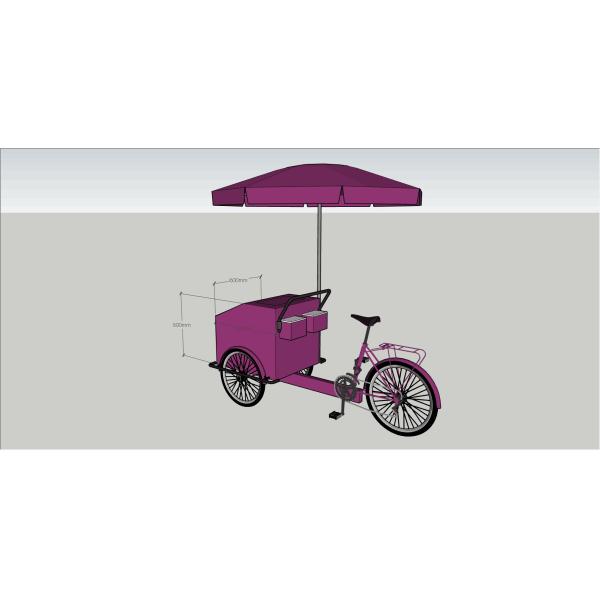 3 Wheel Street Mobile Fast Food Vending Bike Cart with Customized Cooking Equipment