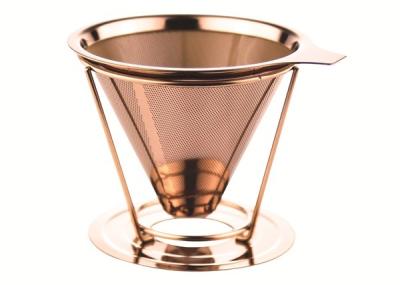 Double Layer Custom Paperless Coffee Dripper With Cup Stand , FDA LFGB Standard