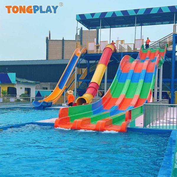 Water Playground Equipment Custom Swimming Pool Rainbow Slides Fiberglass for Water Park Game Toboggan Aquatic Occasion