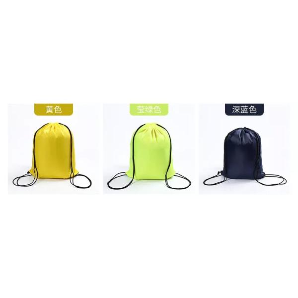 Customized Medium Size Polyester Nylon Drawstring Backpack for Silk Screen Printing
