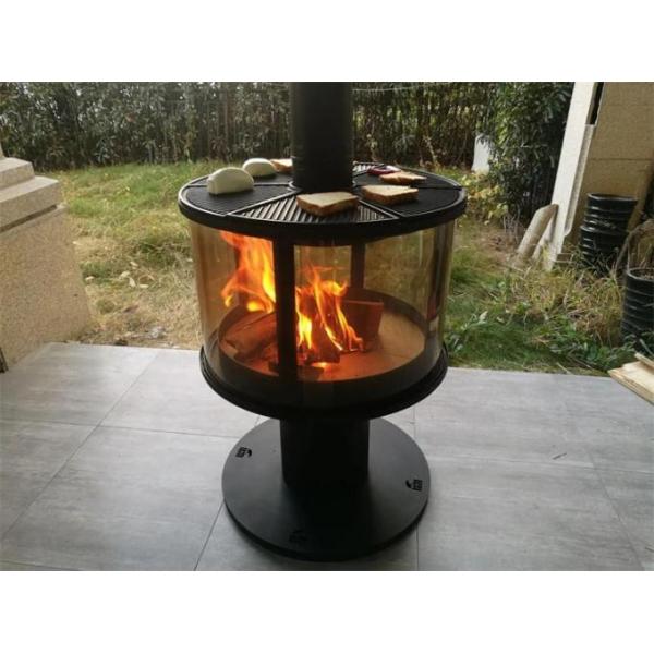 European Cold Rolled Steel Suspended Fireplace Wood Burning Stove With Annular Glass