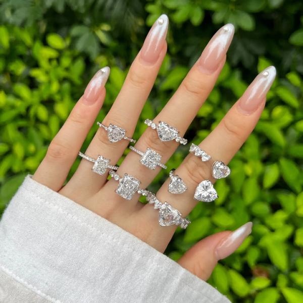 Sparkling Round Clear 925 Sterling Silver Cubic Zirconia Band Ring CZ for Engagement