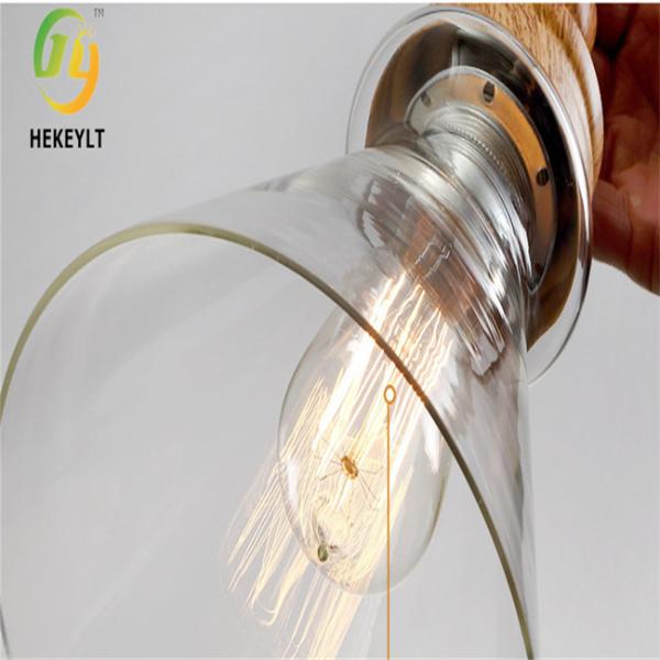 Свет E26 ясного стекла деревянный привесной для нордического крытого украшения