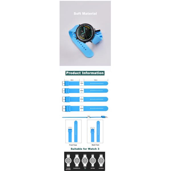 Unisex съемная пряжка нержавеющей стали ремешка для часов TPU резиновая