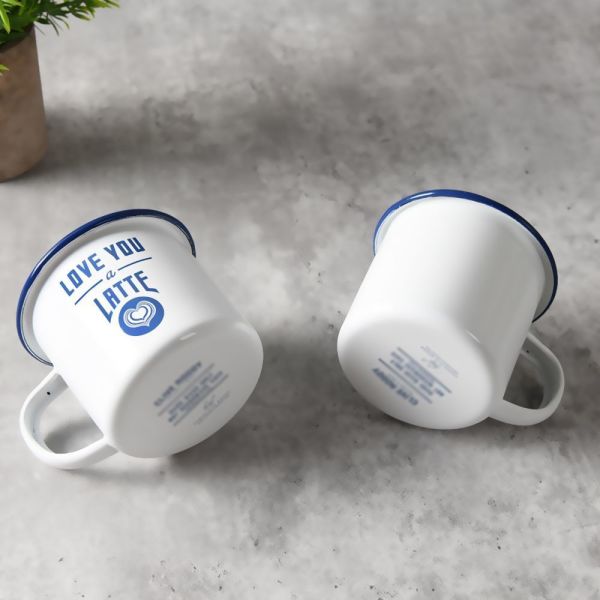 Carbon Steel Handmade 12oz Sublimation Blank White Enamel Cup Camping Mug Coffee Milk Mugs Cups Christmas Gift Choice