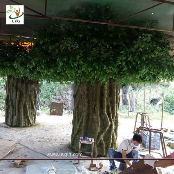 UVG huge banyan artificial decorative trees with hollow trunk for school library landscaping GRE068