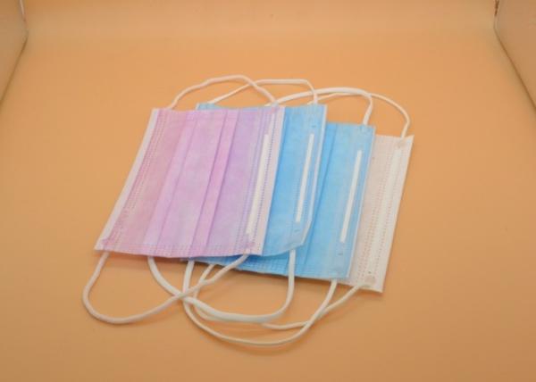 Mouth Disposable Earloop Face Mask / 3 Ply Disposable Face Mask Anti Virus Cold