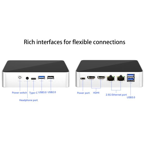 Intel N100 Support 16GB With Fan and 4 USB  2 LAN 2 HDMI Mini PC