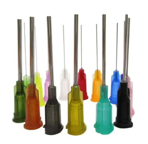 Multicolor Flexible Syringe Tips 14G-34G , Practical Blunt Dispensing Needle