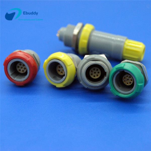 3 Pin Plastic Circular Connectors Female Push Pull Socket For PCB Welding