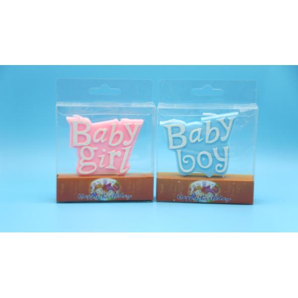 Blue & Pink Painted Shaped Birthday Candles For Baby Boy / Girl Party Food Grade