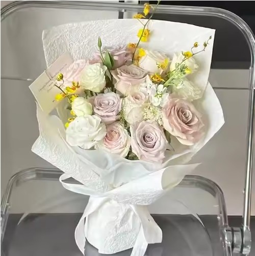 Florist Wrapping Paper in Stone Texture for Sustainable Flower Bouquet Packaging