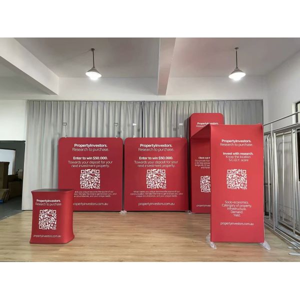Portable Trade Show Displays 3x6m Fabric Display Booth Customized