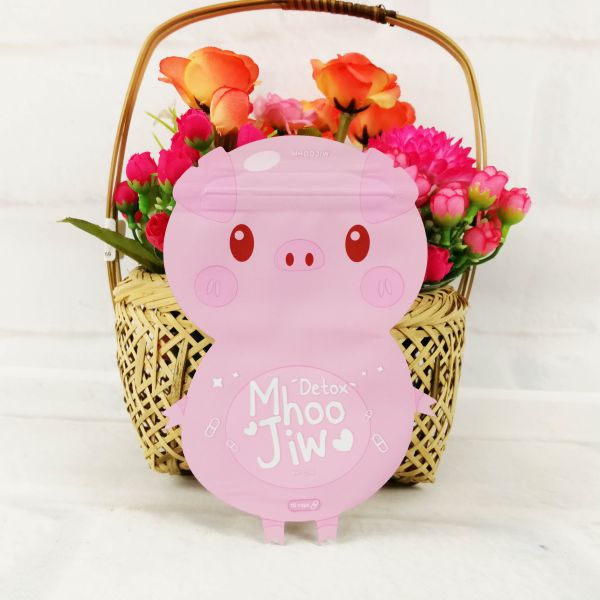 Adorable Pig Shape Party Wedding Candy Treat Bags with Handle Recyclable Plastic Zipper Top Customized Snacks Pouch