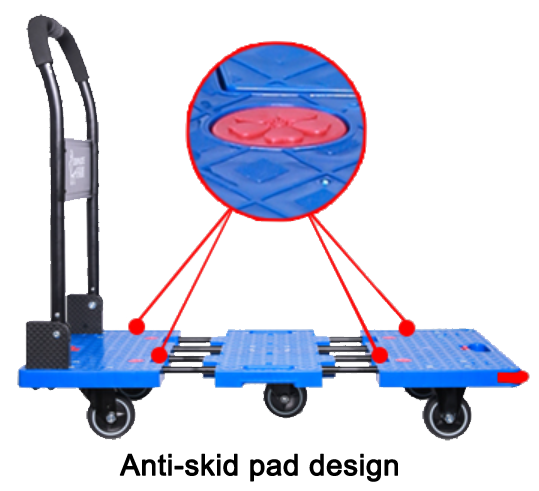 Рука вагонетки тележки платформы Ретрактабле 6 рицинуса складная нажимая загрузку 400КГ