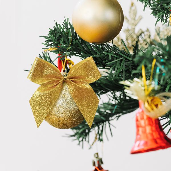 Сверкающая ленточная лука для вечеринки, самоклеящаяся подарочная коробка луки для рождественского украшения