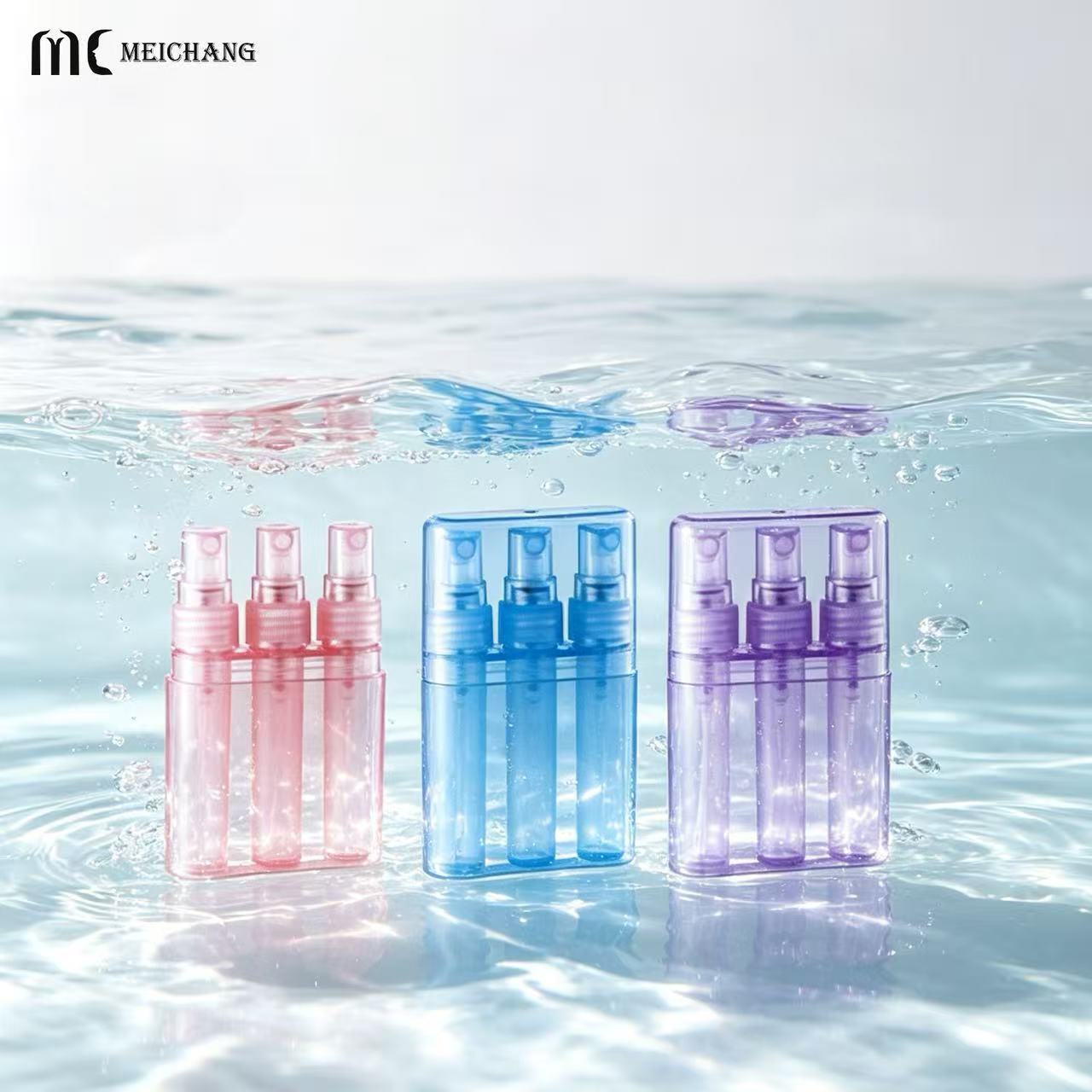 3-in-1 3ml Refillable Travel Spray Bottle for Portable Cosmetic Packaging (MC-450)
