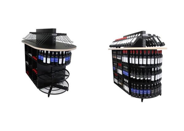 High-end Retail Wine Racks Wood/Metal Liquor Shelving for Stores, Supermarkets, Bars