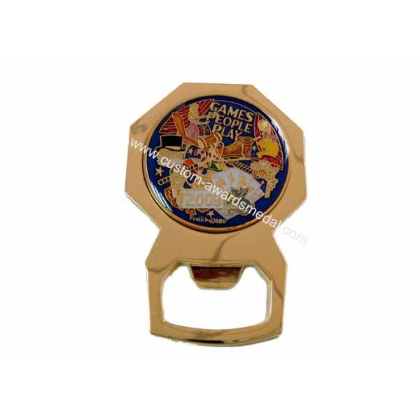 Zinc Alloy Games People Play Metal Bottle Opener With Removable Part, Gold Plating For Promotional Gift, Club