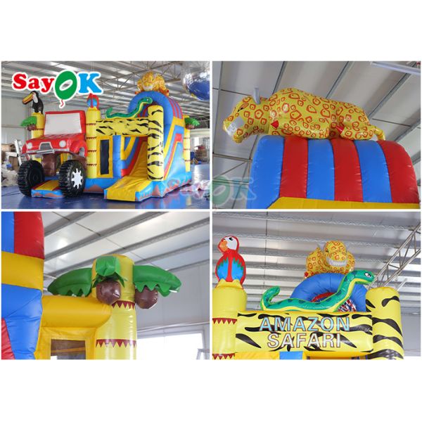 Kids Playground Zoo Forest Animal Inflatable Jumping Slide Bounce Castle Bouncy House