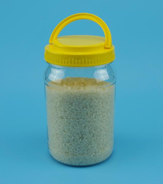 Transparent PET Plastic Jars Cylindrical Shape With Hand Cover PB - 880